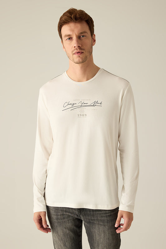 Herren Longsleeve Weiß