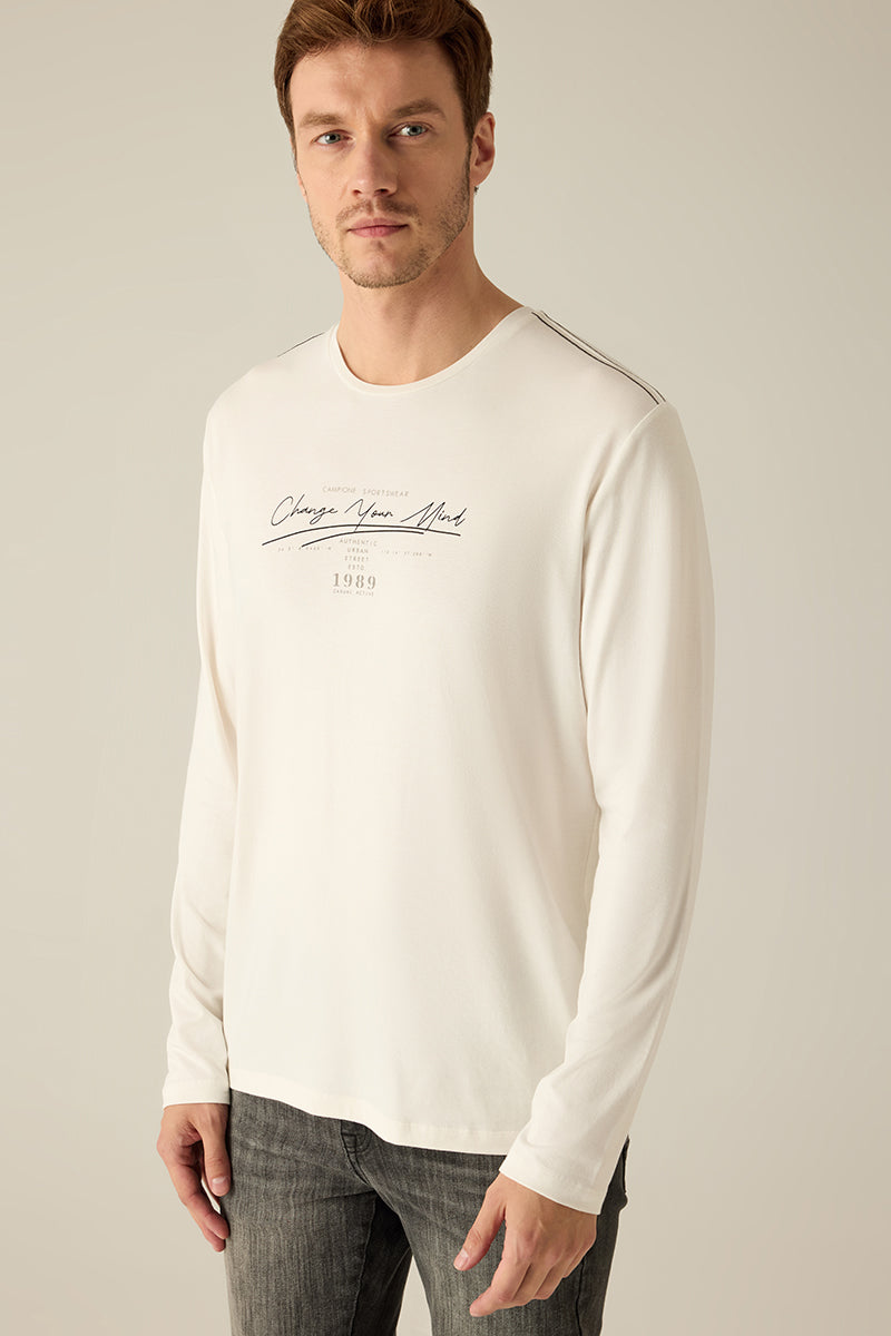 Herren Longsleeve white