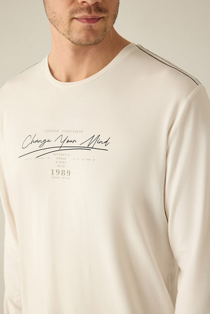 Herren Longsleeve Weiß