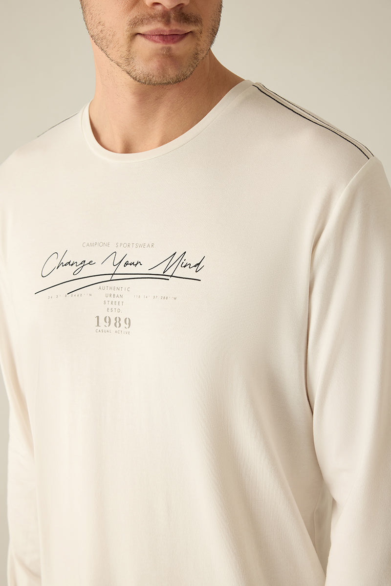 Herren Longsleeve white