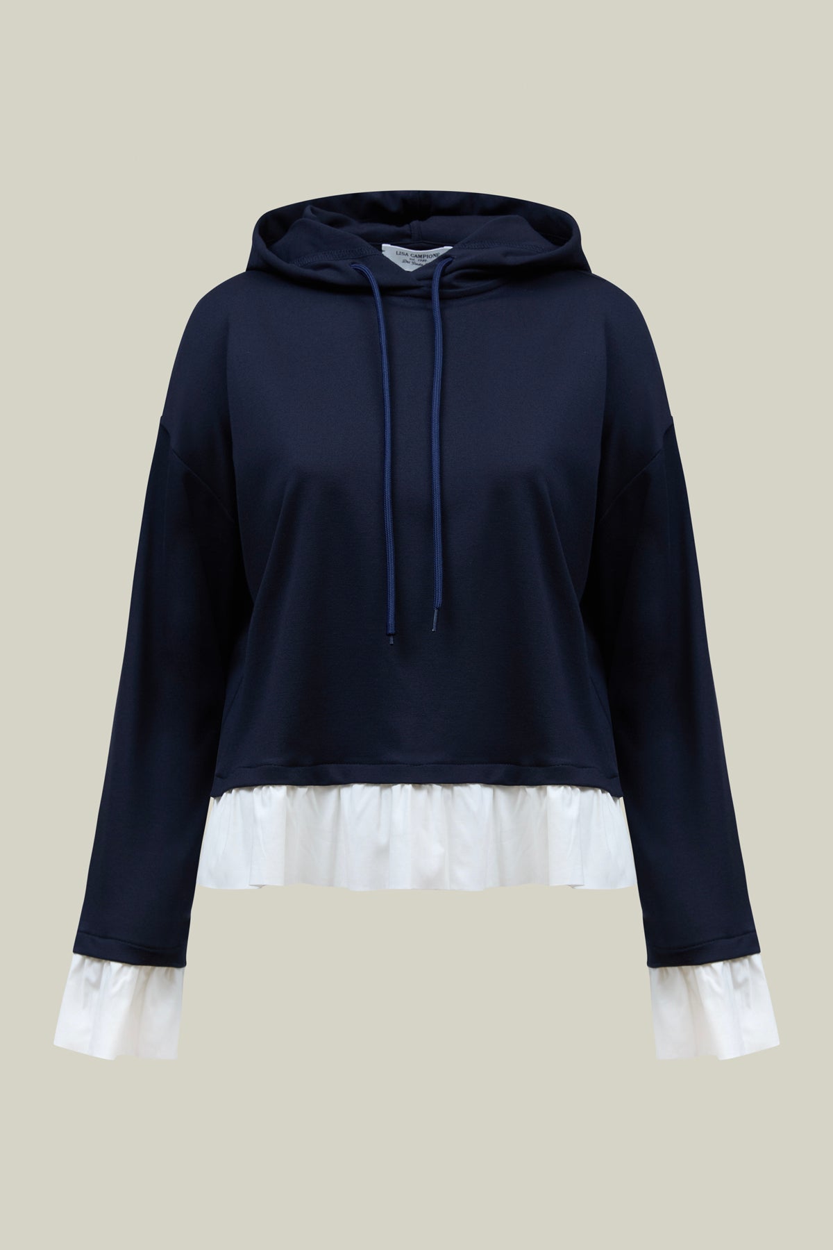 Damen Hoodie mit Rüschen-Detail – Navy Casual Fit