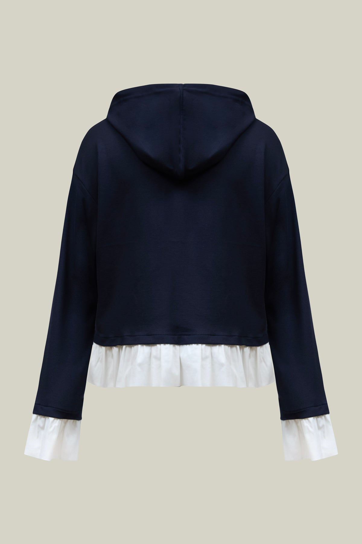 Damen Hoodie mit Rüschen-Detail – Navy Casual Fit