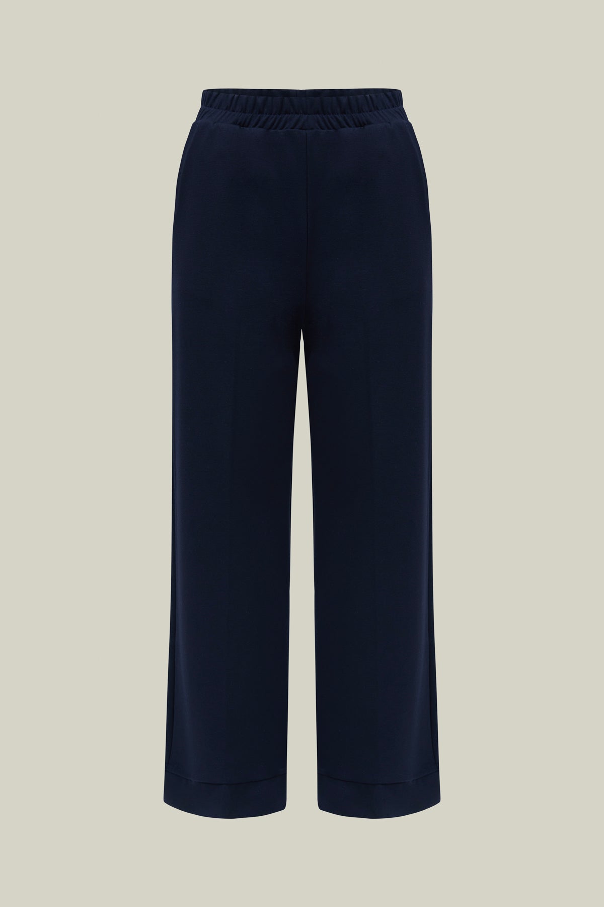 Women's trousers with elastic waistband – Navy Casual Fit