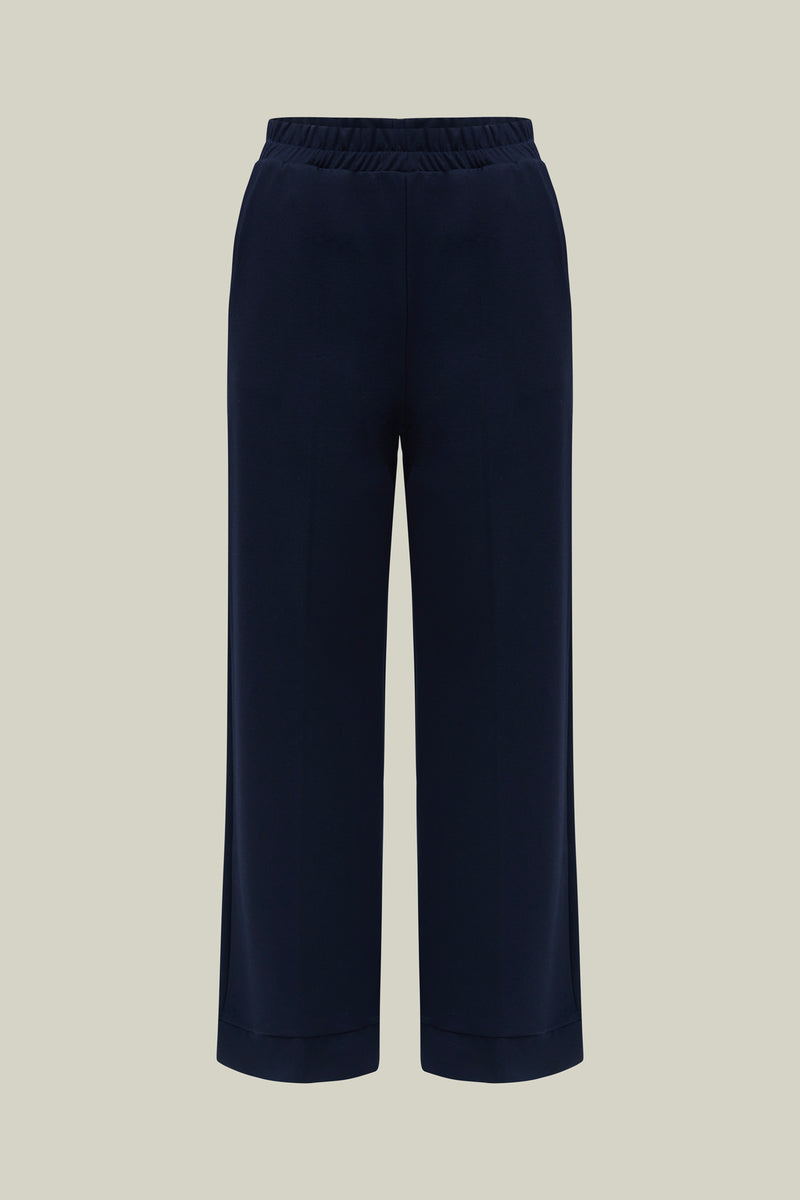 Damen Hose mit Elastikbund – Navy Casual Fit