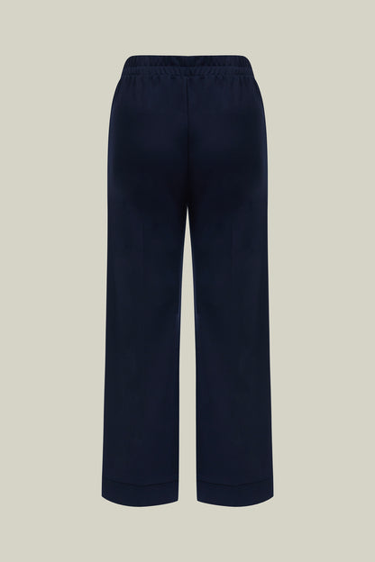 Women's trousers with elastic waistband – Navy Casual Fit