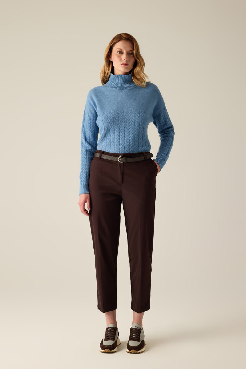 Damen Stoffhose in Braun – Slim Fit Klassisch