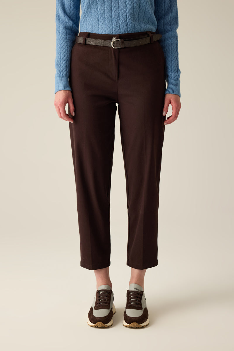 Damen Stoffhose in Braun – Slim Fit Klassisch