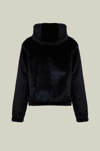 Women's Coat Hooded Black – Soft hooded jacket