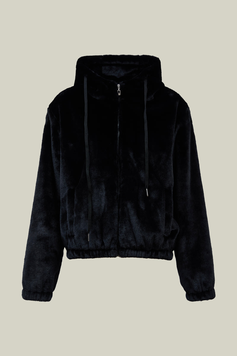 Women's Coat Hooded Black – Soft hooded jacket