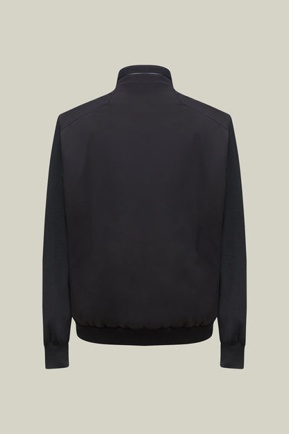 Herren Sweatjacke Black Stehkragen Zip