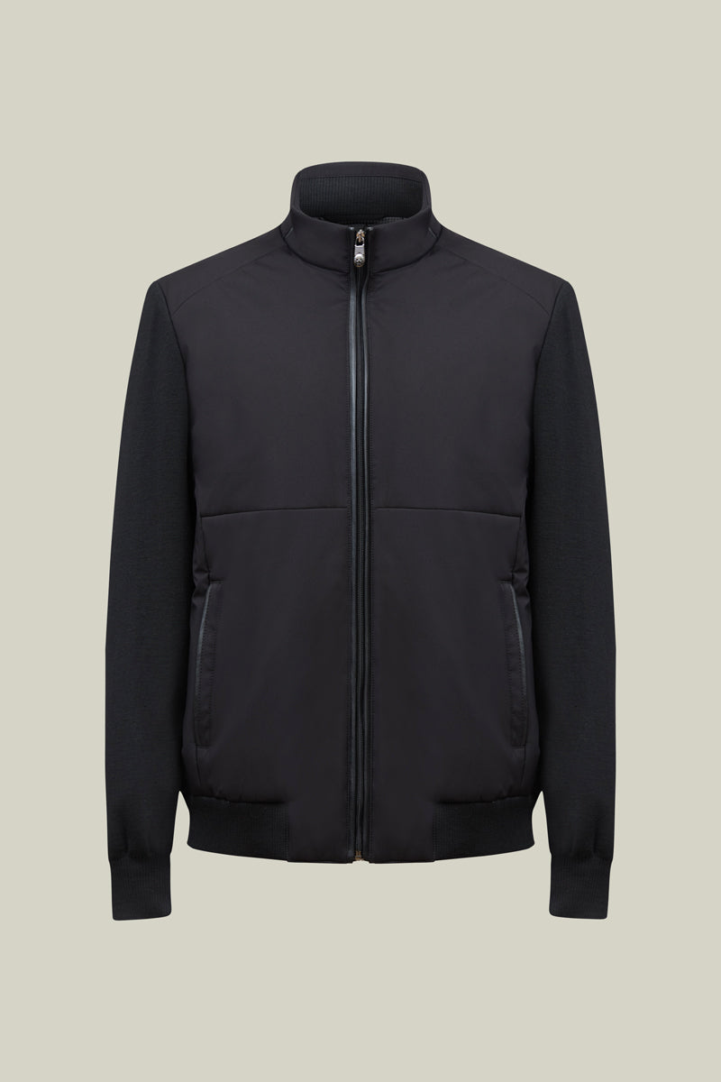 Herren Sweatjacke Black Stehkragen Zip