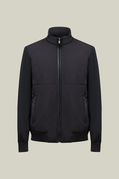 Herren Sweatjacke Black Stehkragen Zip