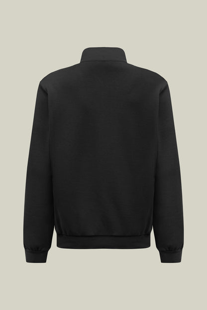 Piqué knit sweatshirt with zipper.