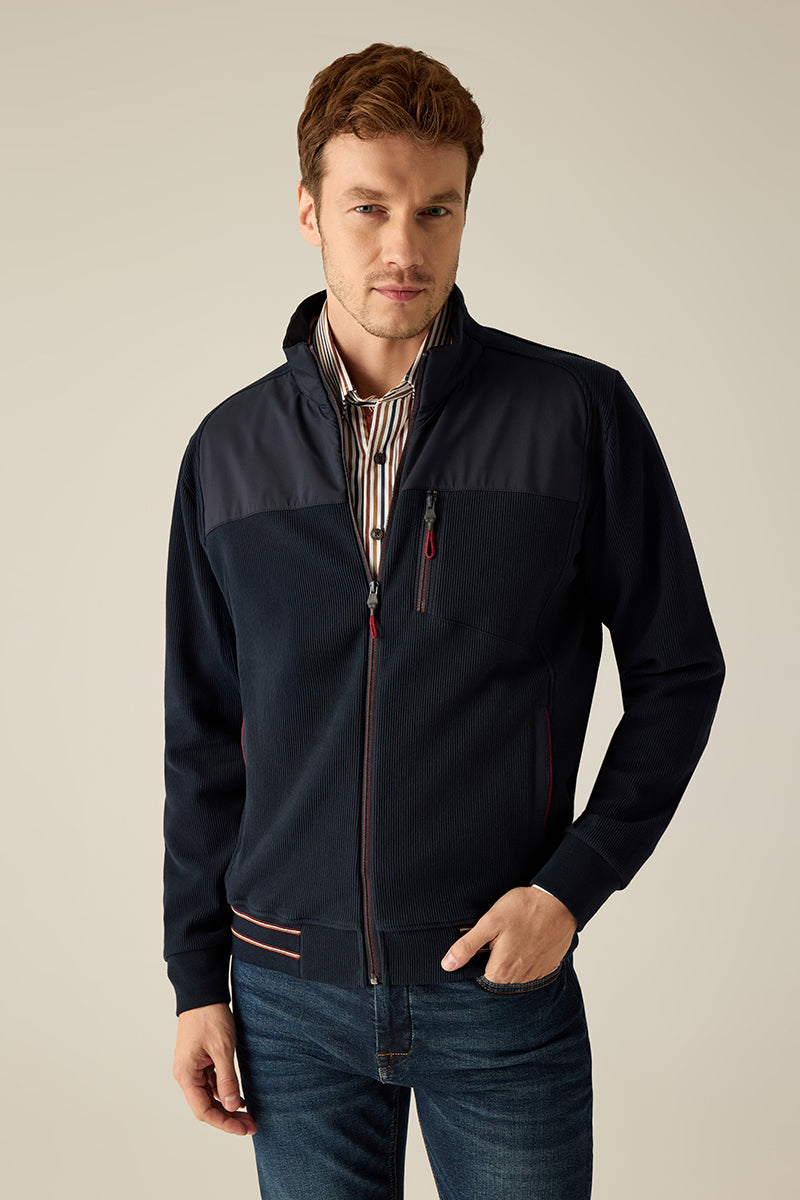Herren-Sweatjacke im Interlock-Selenik-Look