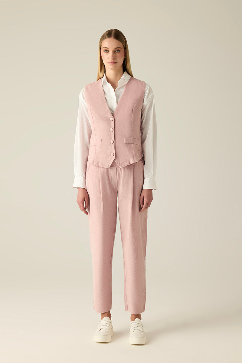 Damen Stoffhose Rosa – Weit & Elegant