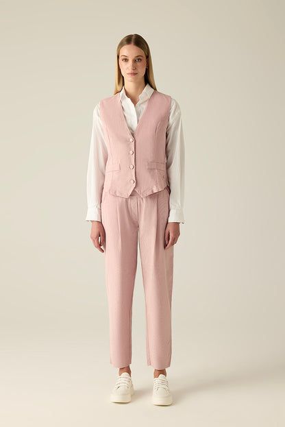 Damen Stoffhose Rosa – Weit & Elegant