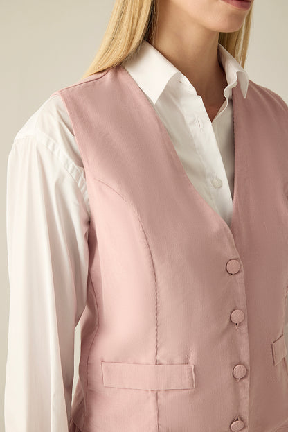 Damen Weste Rosa – Elegante Knopfleiste