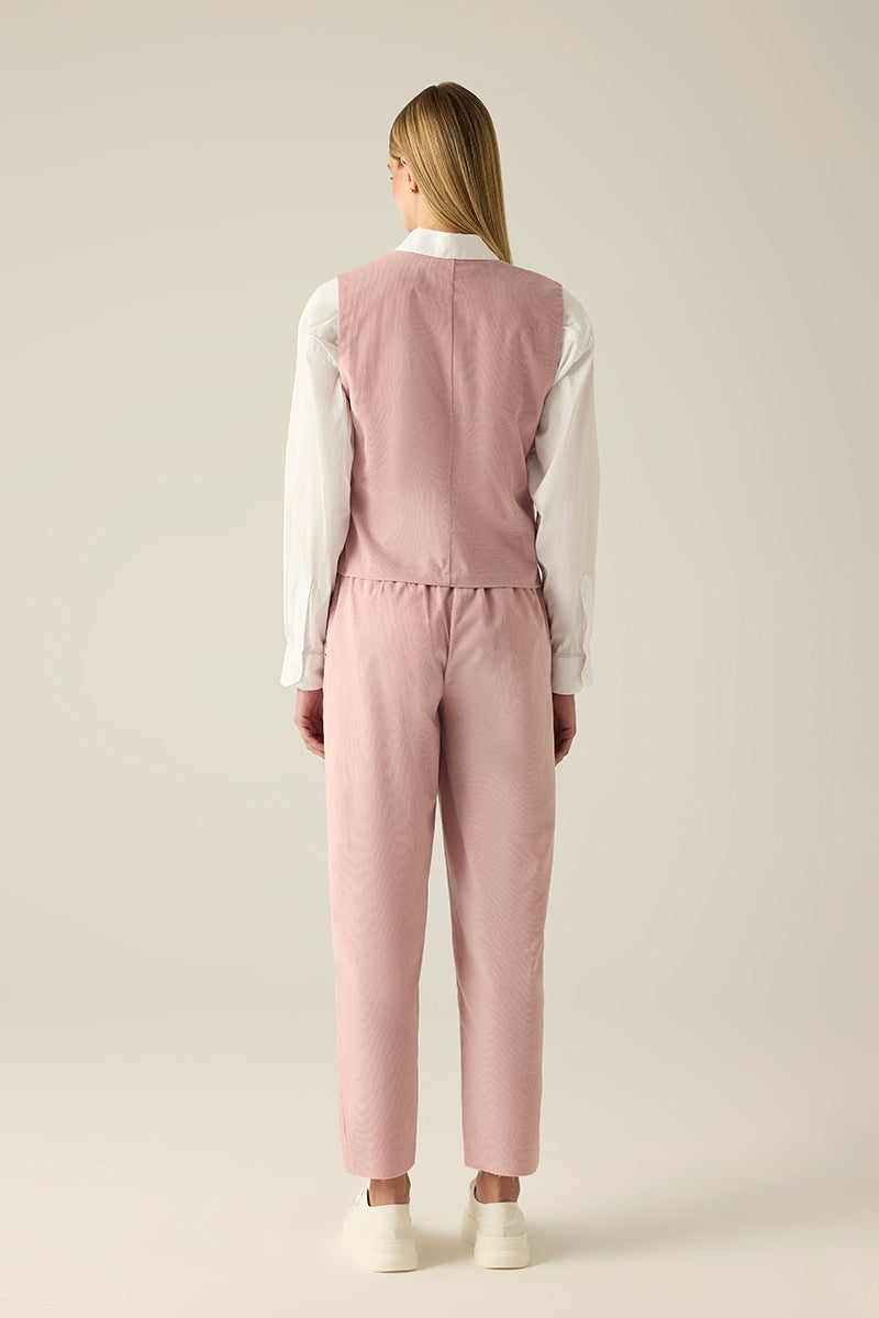 Damen Weste Rosa – Elegante Knopfleiste