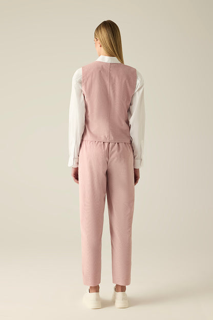 Damen Weste Rosa – Elegante Knopfleiste