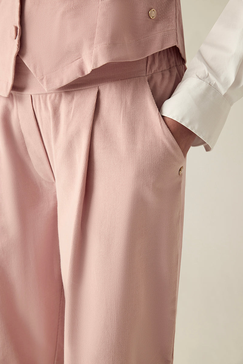 Damen Stoffhose Rosa – Weit & Elegant