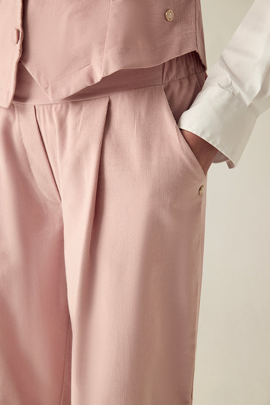 Damen Stoffhose Rosa – Weit & Elegant