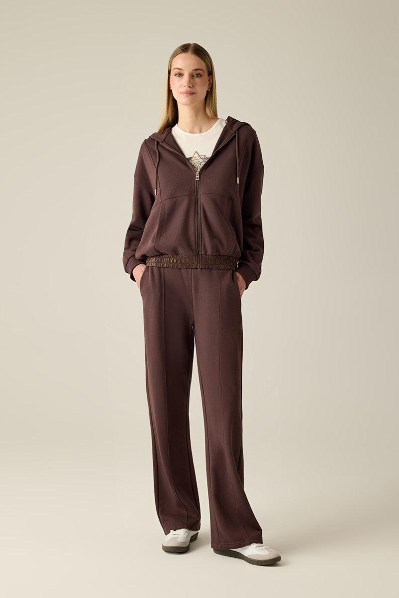 Women's Sweat Jacket Brown – Hooded Jacket