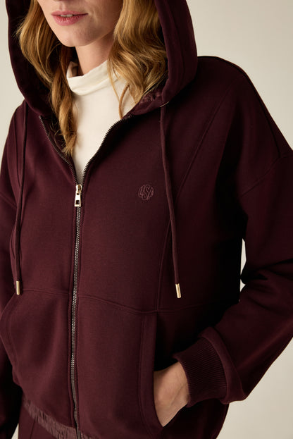Women's Sweat Jacket Dark Cherry