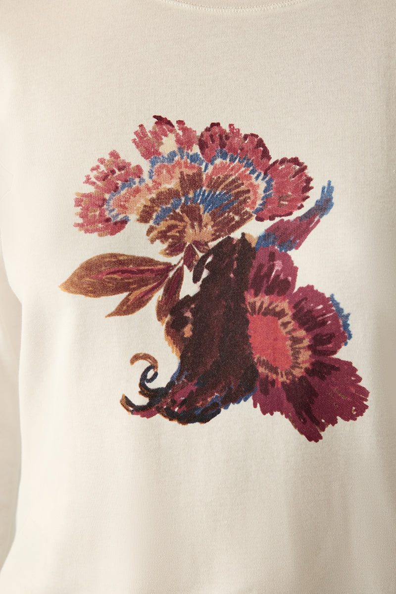 Women's long-sleeved shirt flower print