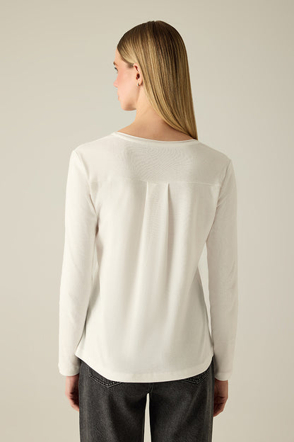 Women's long-sleeved shirt flower print