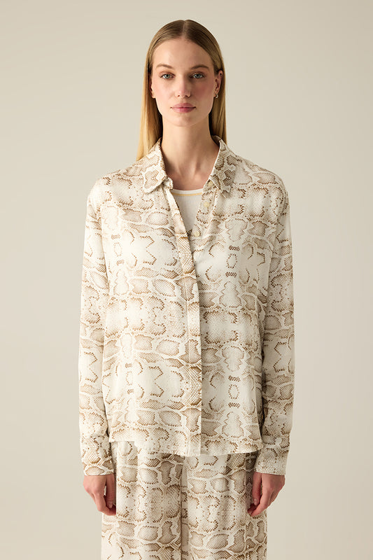Women's snake print blouse – viscose