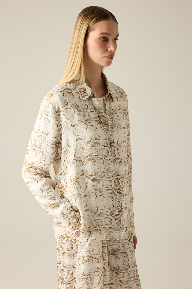 Damen Bluse mit Schlangenmuster – Viskose