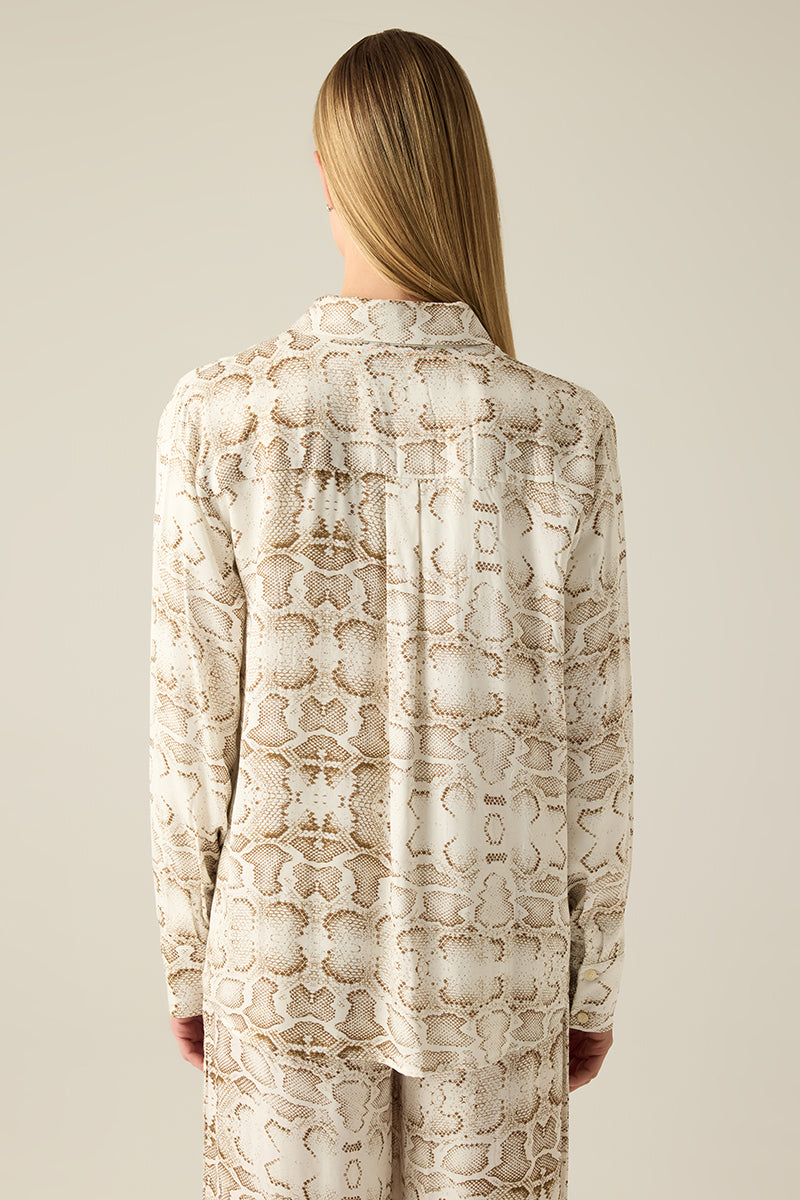 Damen Bluse mit Schlangenmuster – Viskose