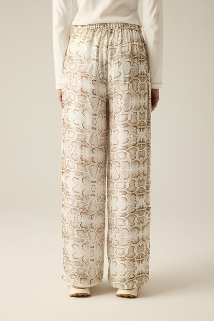 Women's viscose trousers with snake print