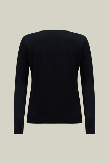 Long-sleeved shirt with Wildflower lettering – Black