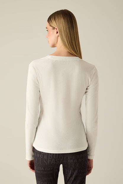 Langarmshirt aus Ripp-Jersey.