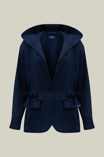 Damen Blazer – Navy Kapuzenjacke mit Stil