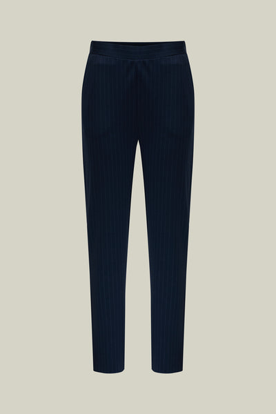 Damen Hose – Navy mit feinen Nadelstreifen