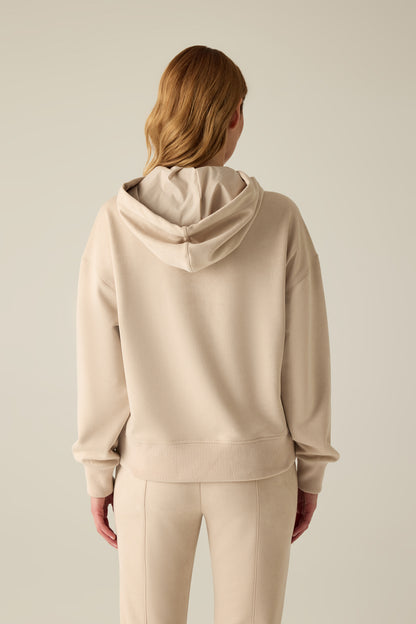 Beige Damen Kapuzenpullover