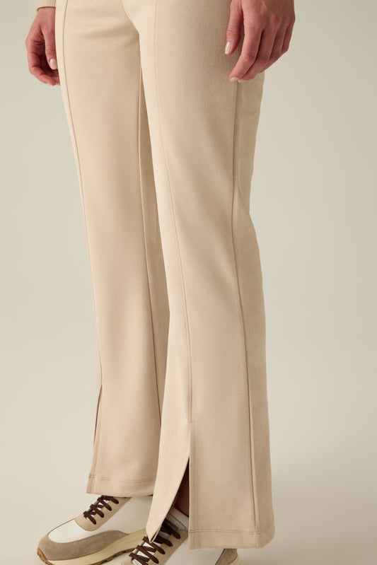 Velor trousers women – sand casual style