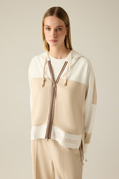 Beige-Creme Damen Hoodie