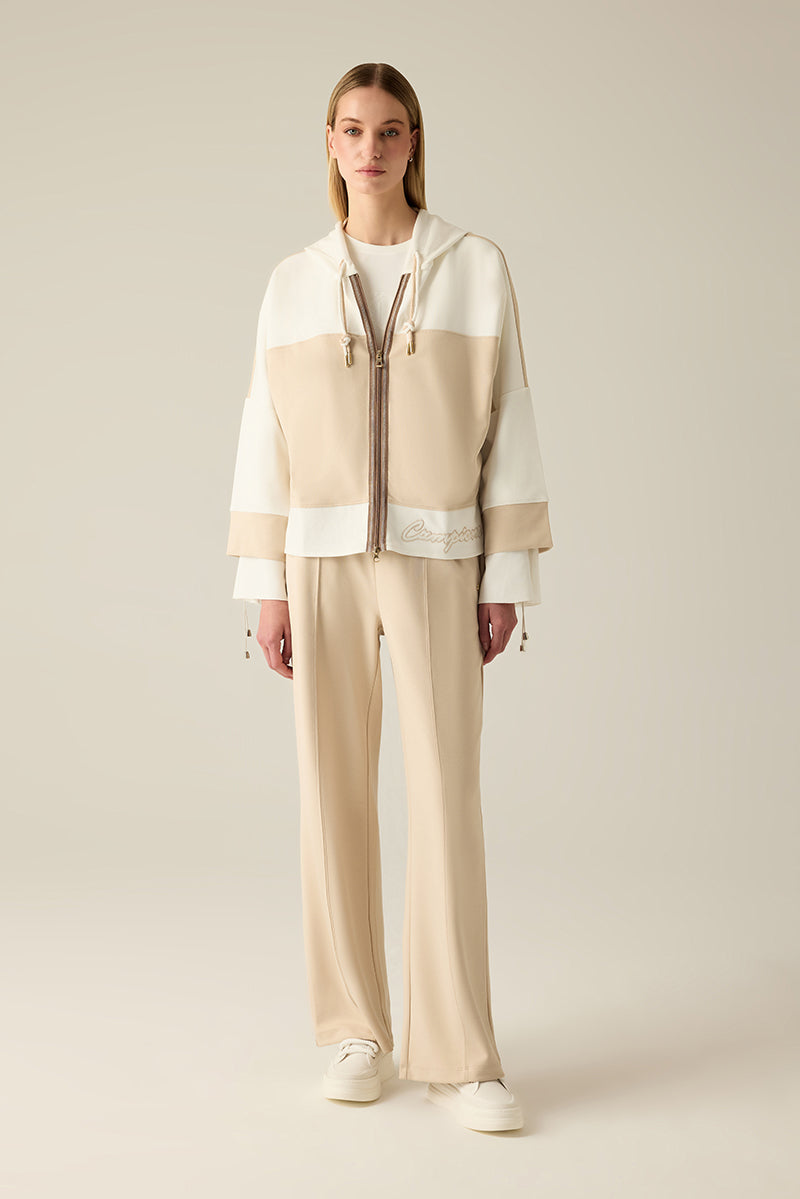 Beige-Creme Damen Hoodie