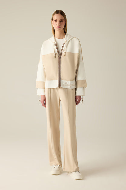 Beige-Creme Damen Hoodie