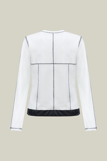 Bluse Rundhals – Ecru Premium Look