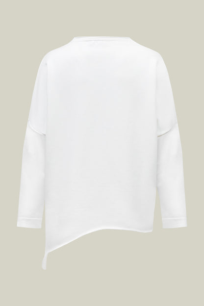 Women's T-shirt with print and cut-out details – White