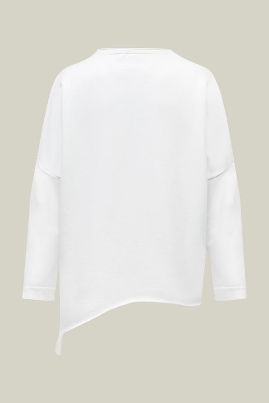 Damen T-Shirt mit Print und Cut-Out-Details – White