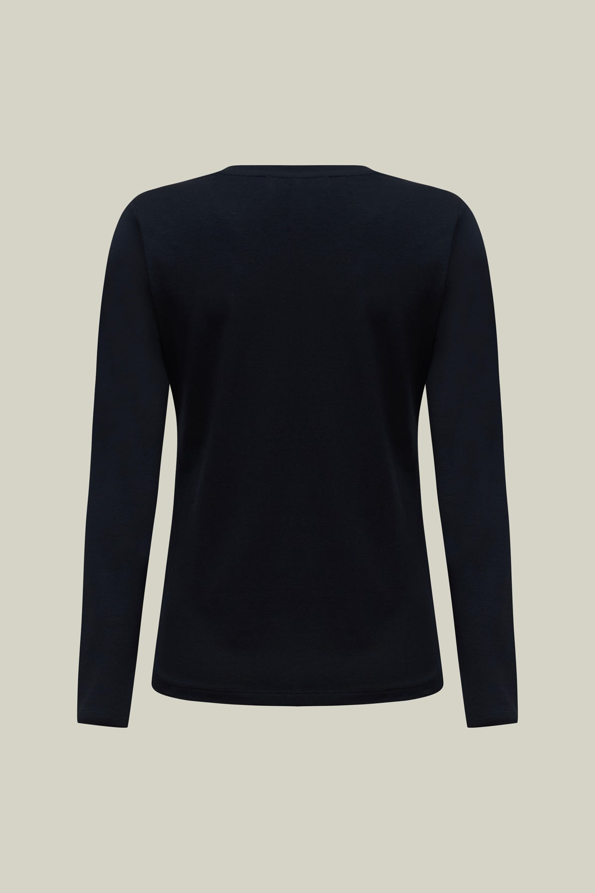 Women's long-sleeved shirt black with sequin heart