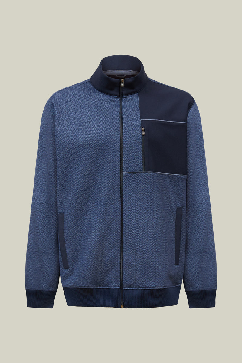 Men's jacket with zip in navy