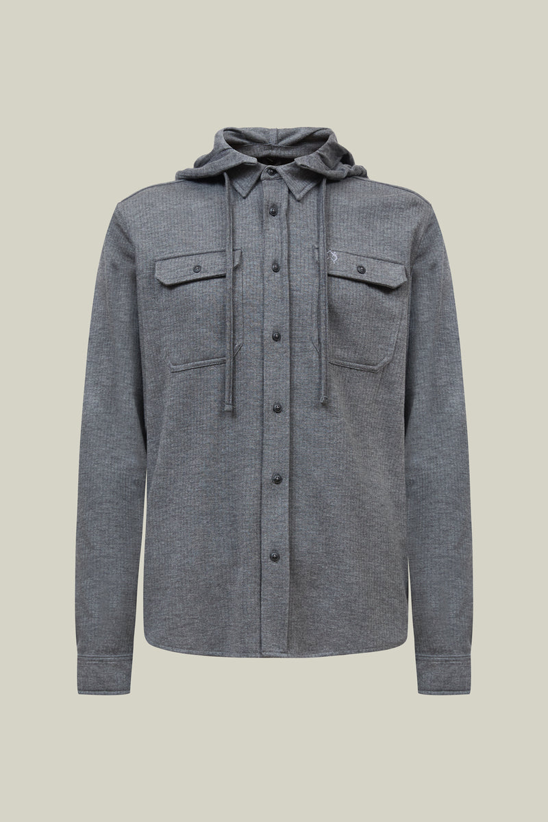 Men's hooded shirt in grey