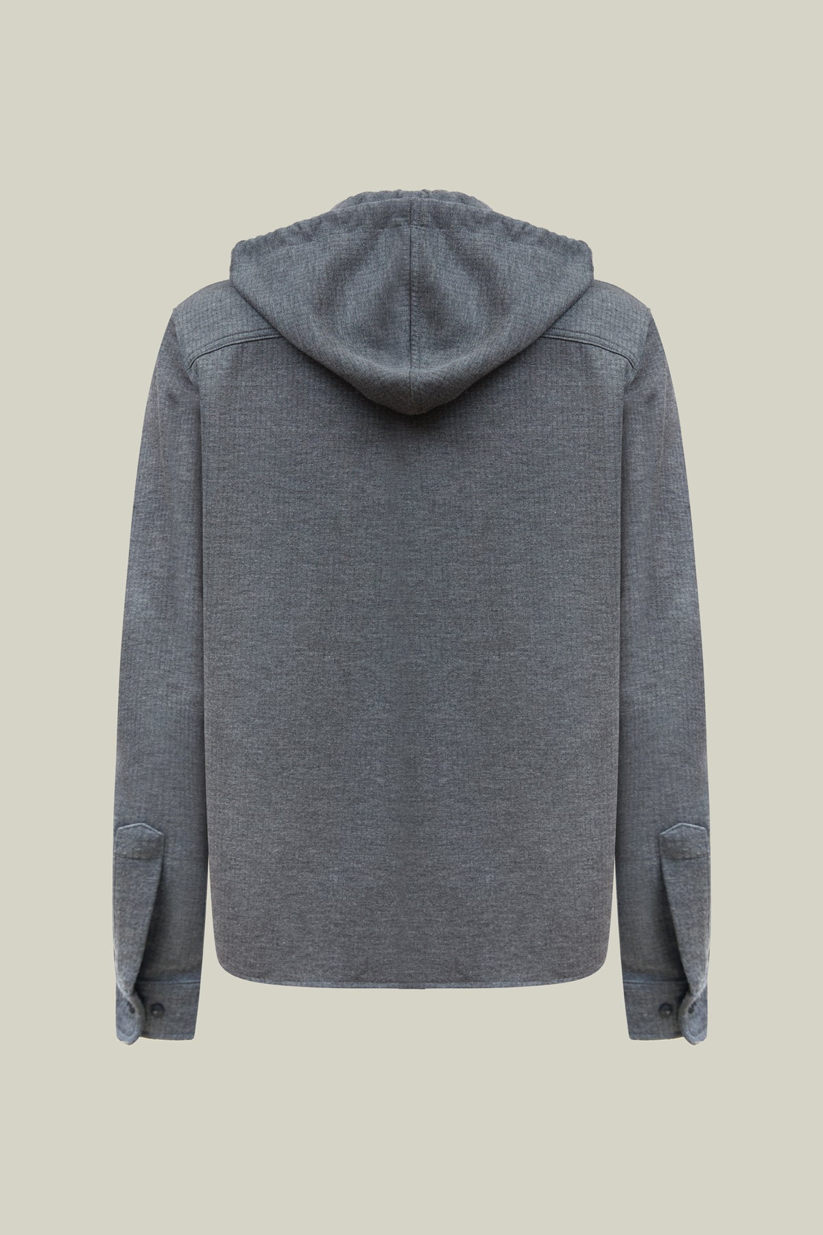 Overshirt mit Kapuze – Maskuliner Baumwoll-Mix in Anthra Melange, in moderner Hemdform.