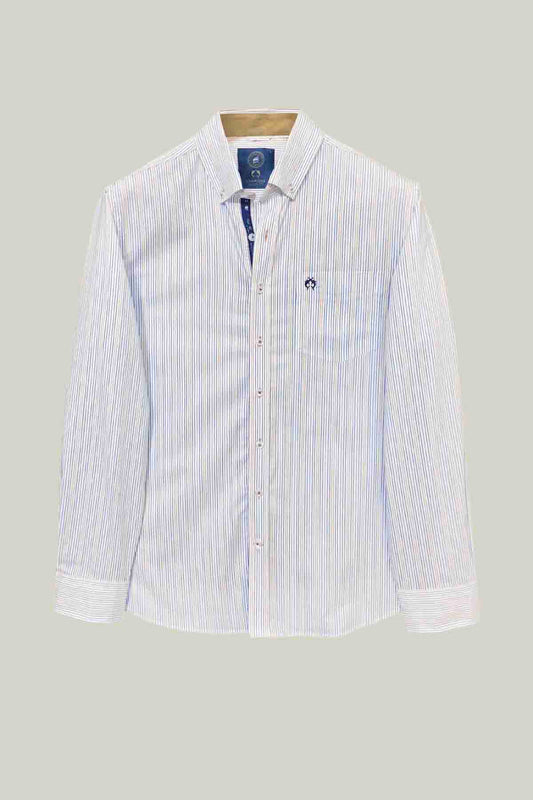 Men's Striped Shirt Light Blue White